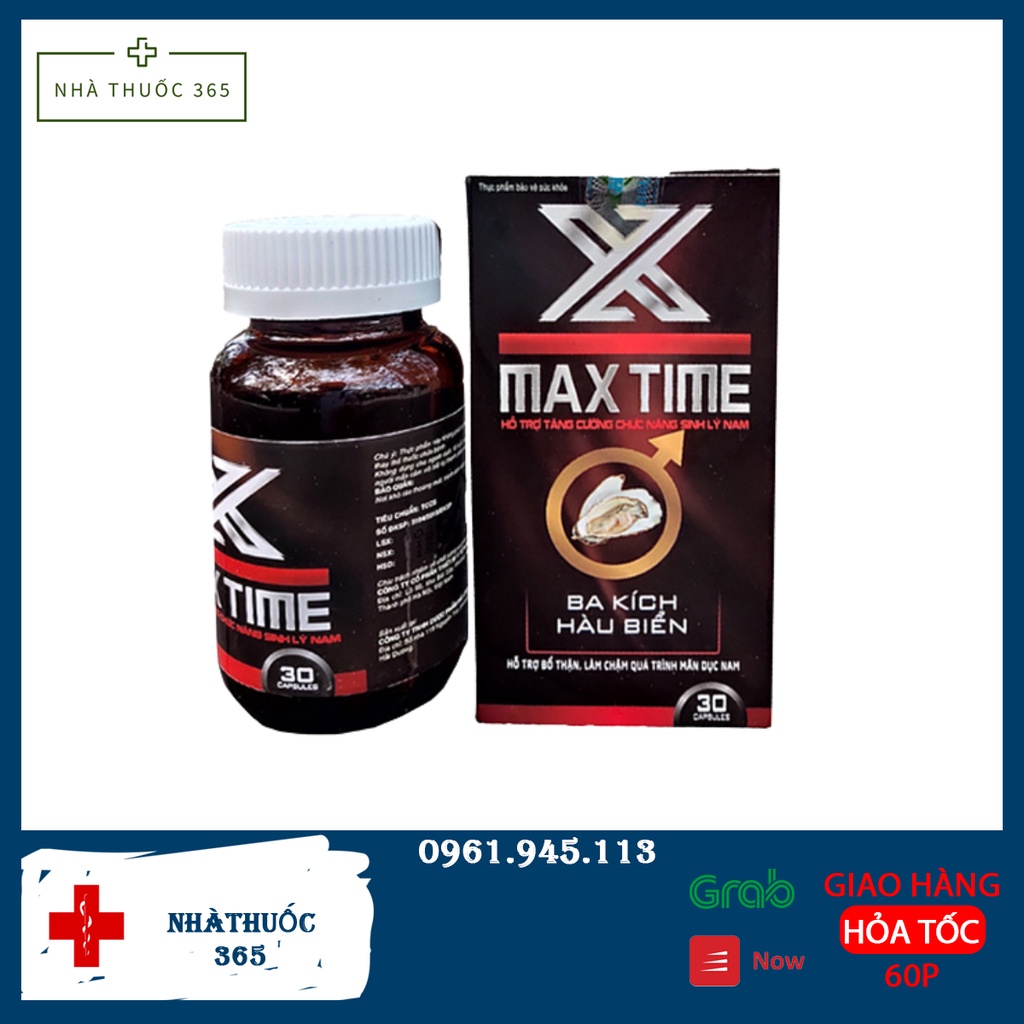 Viên bổ thận hàu biển MAXTIME Tinh chất hàu biển ,ba kích bổ thận nam Max time tăng cường chức năng sinh lý nam giới