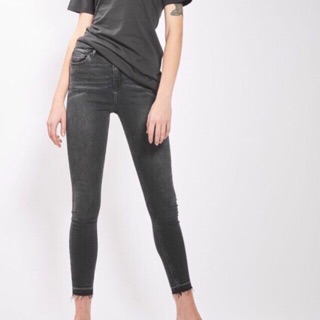 Quần jeans lỡ tua lai vnxk - màu xám khói