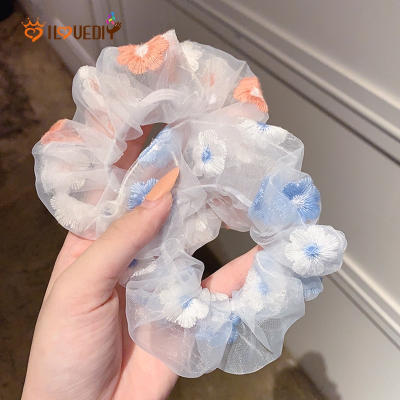 Dây buộc tóc họa tiết hoa dễ thương đáng yêu cho nữ