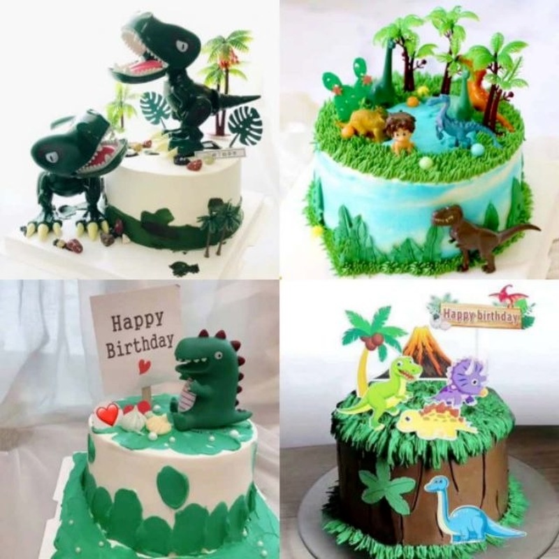Topper Trang Trí Bánh Kem Hình Khủng Long Dễ Thương
