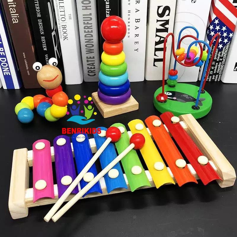 Đồ Chơi Gỗ Thông Minh Cho Bé , Combo Đồ Chơi Gỗ Phát Triển Trí Tuệ 4-6 Món