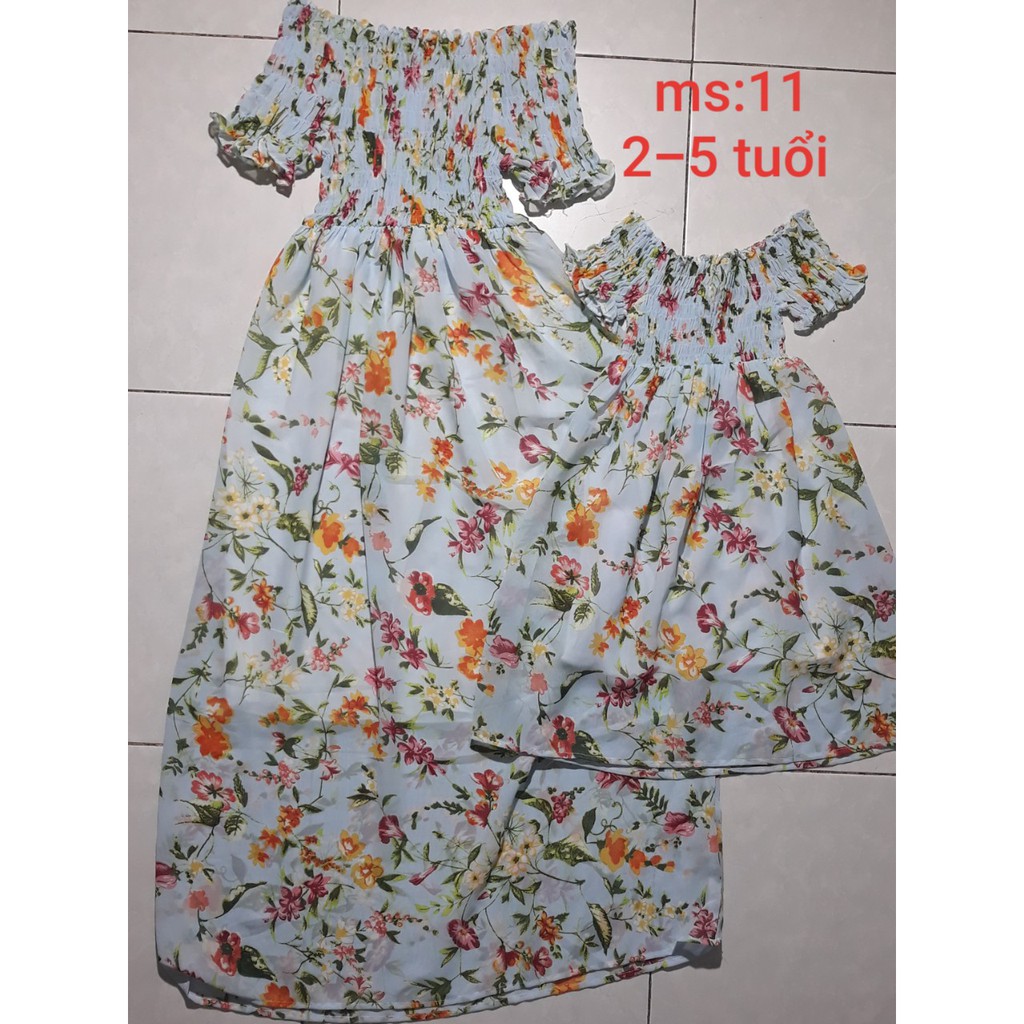 Set đầm maxi Mẹ & Bé [trên 40 hoa]