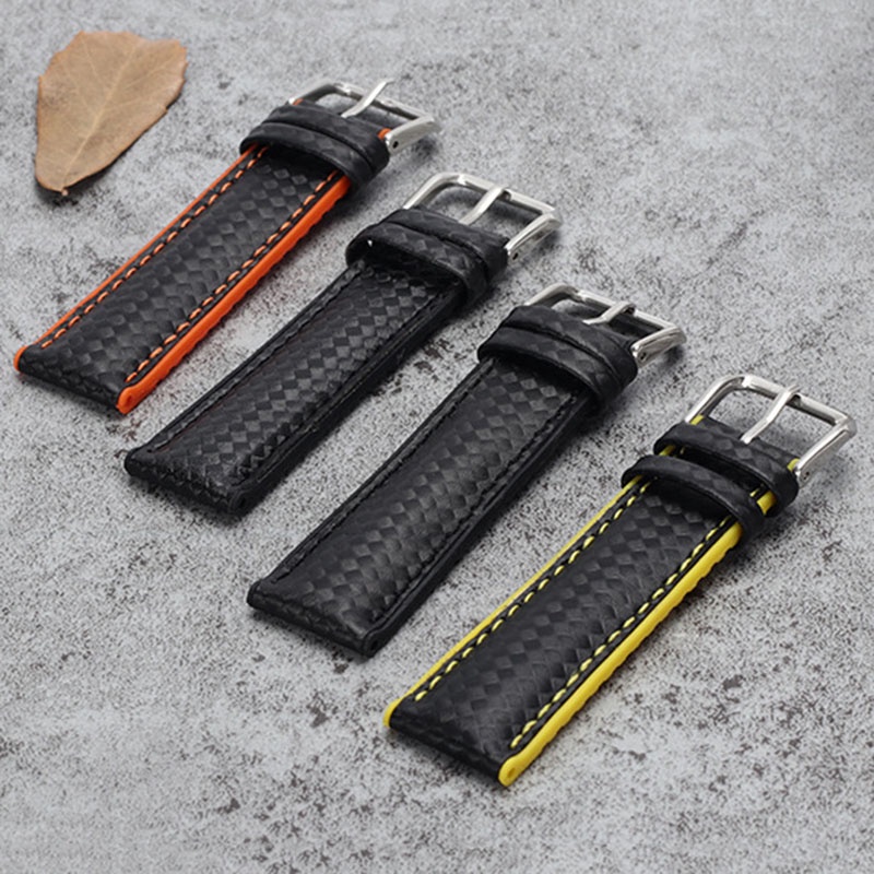 Dây Đeo Đồng Hồ Bằng Da Bò + Silicon 18mm 20mm 22mm 24mm
