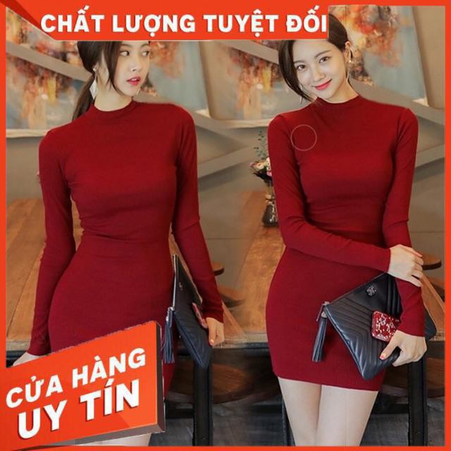 VÁY ĐẦM THUN BODY TAY DÀI CHẤT ĐẸP XUẤT SẮC- hình thật chính chủ