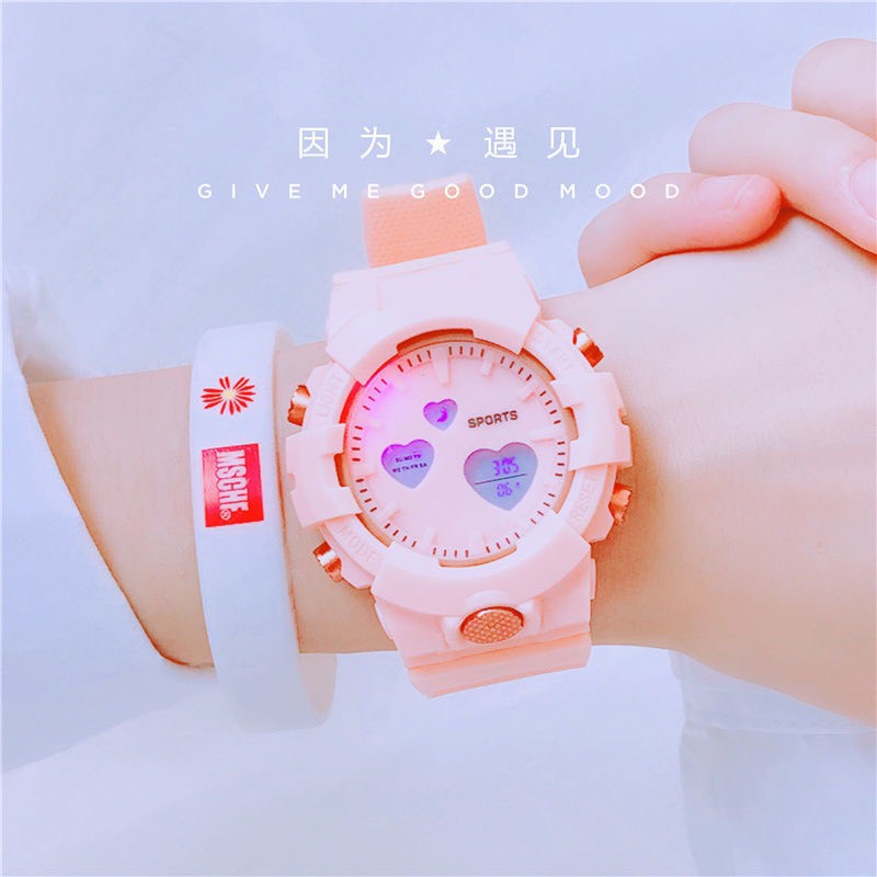 Đồng hồ điện tử nam nữ Sport S024T mặt trái tim cực đẹp, kiểu dáng thể thao cá tính, full chức năng