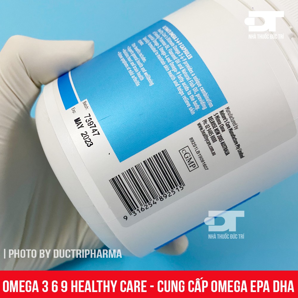 Omega 3 6 9 [Úc] Healthy care - 200 viên - Cung cấp Omega EPA DHA