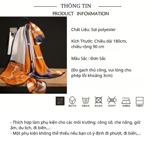 Khăn Choàng Lụa Dài Hot Trend- Khăn Lụa Satin Nữ Thời Trang Dáng Dài 90x180 Quàng Cổ Làm Áo