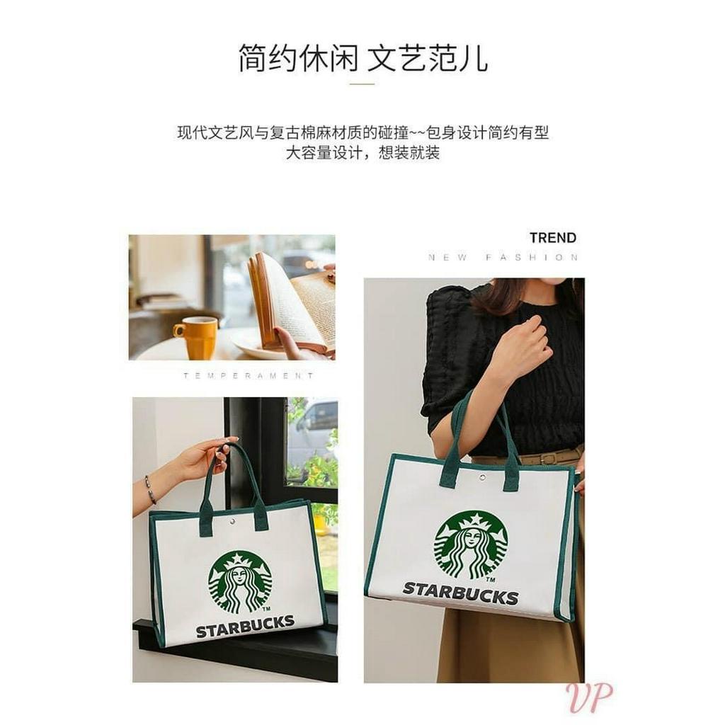 Túi xách s.tar.b.u.c.k trắng siêu xinh size to