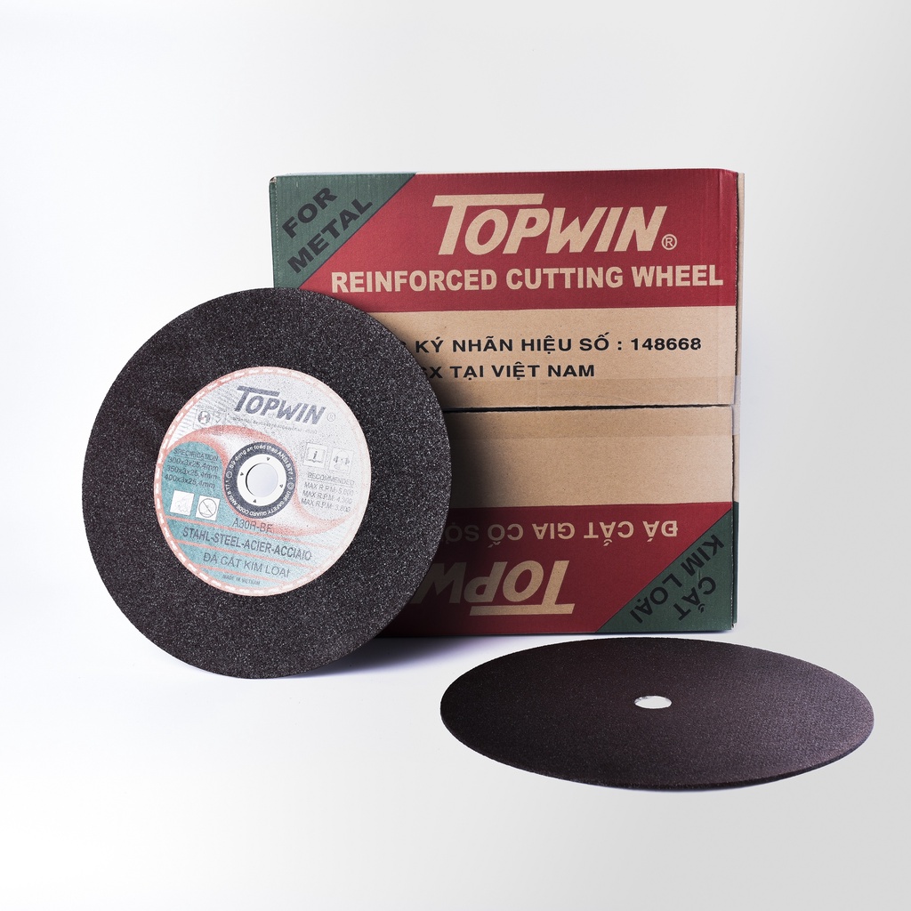 Đá cắt sắt TOPWIN 300,350,400 - Đá cắt inox - Đá cắt kim loại - Hàng chính hãng