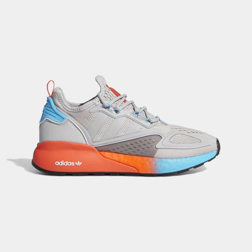 GIÀY THỂ THAO NAM NỮ ADIDAS ZX 2K BOOST GREY TWO SIGNAL CYAN (FULL BOX+ HÌNH THẬT+PHỤ KIỆN)
