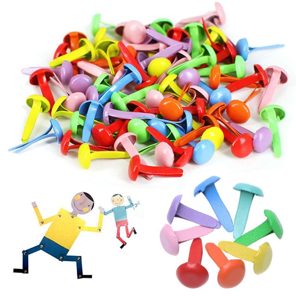 Set 100 Nút Thắt Giấy Hình Brads Trang Trí Sổ Tay / Trường Học