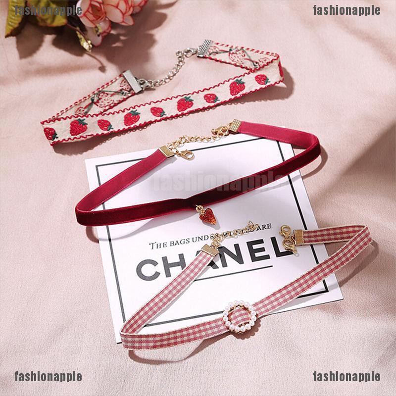 Vòng Cổ Choker Vải Nhung Gắn Hoa / Trái Tim Thời Trang Cho Nữ
