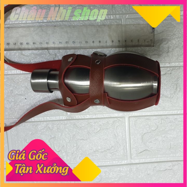 Bình hồ lô 1.6 lít Inox có bao da lủng
