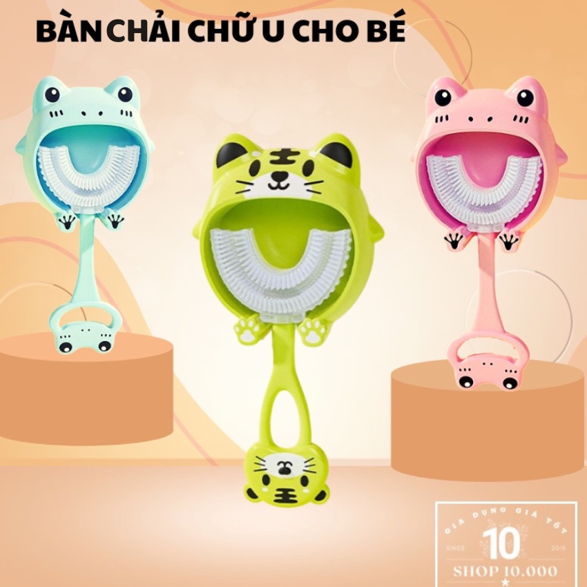 Bàn chải đánh răng chữ U cho bé - Bàn chải đánh răng silicon từ 2 - 12 tuổi cho bé