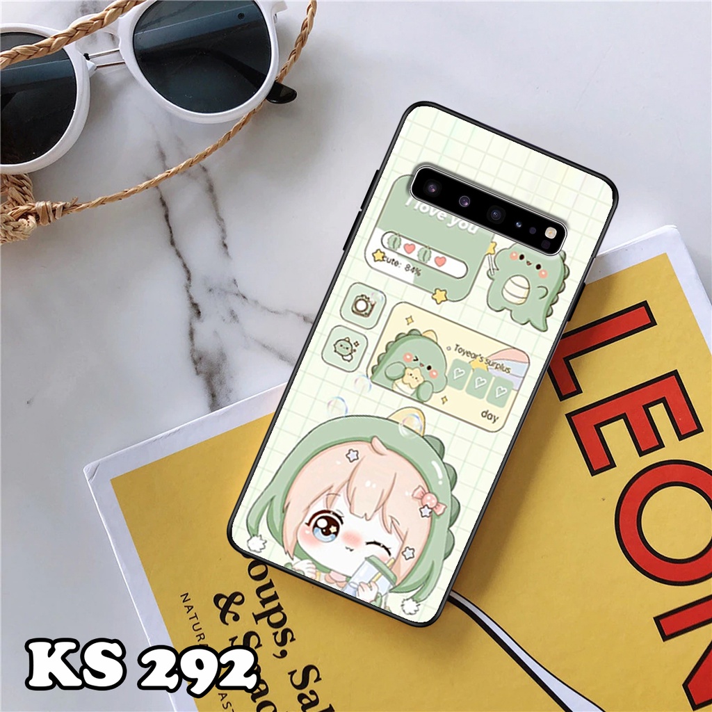 Ốp lưng Samsung S10 - S10 Plus - S10 5G - S10 Lite - S10e - Ốp Samsung in hình khủng long DinoCute - Lưng nhám viền TPU