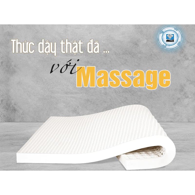 Nệm cao su thiên nhiên Kim Cương Massage 140x200x5cm-180x200x5cm, hỗ trợ nâng đỡ cơ thể 7 vùng cơ thể, Bảo hành: 12 năm