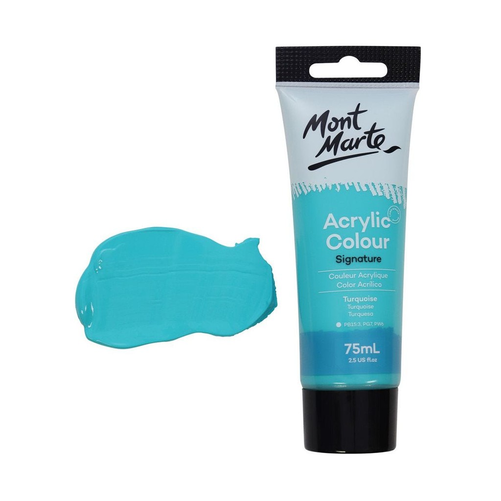 Màu Acrylic Mont Marte 75ml - Turquoise - Acrylic Colour Paint Signature 75ml (2.54oz) - MSCH7522