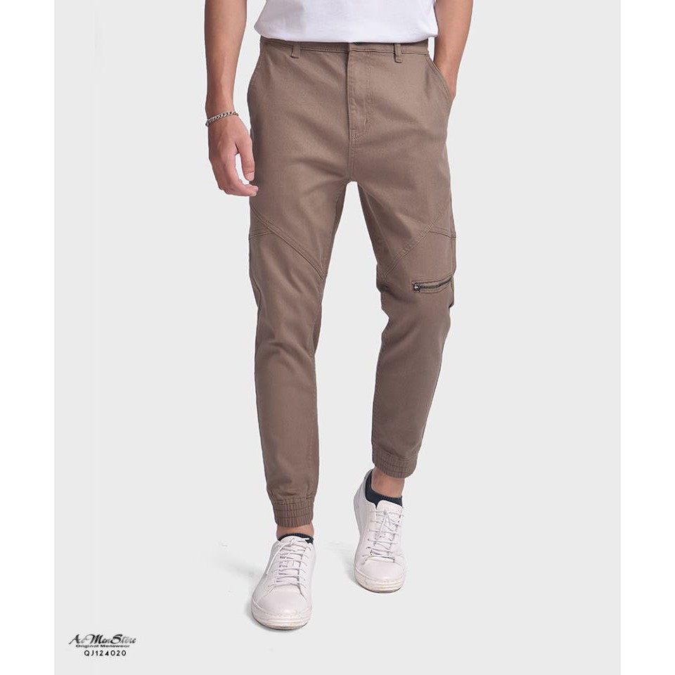 Quần jean nam jogger Routine phối khóa đầu gối