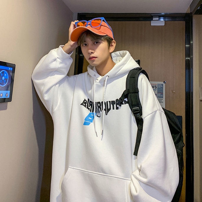 Áo Hoodie Dáng Rộng Có In Chữ Thời Trang Phong Cách Hàn Quốc Cho Nam