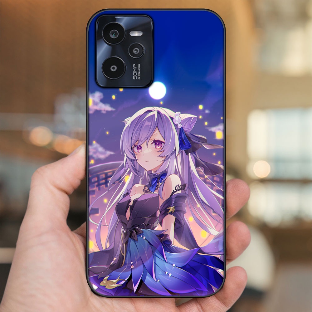 Ốp lưng Realme C35 viền đen in hình Keqing Genshin Impact