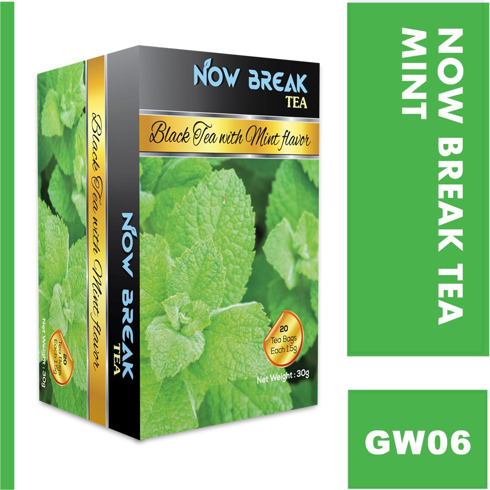 Trà Bạc Hà Now Break Tea - Combo 2 hộp (kiểu trà Cozy, Lipton, Ahmad, Dilmah, Olong, Atiso, Nestea, quà Tết,  giảm cân)