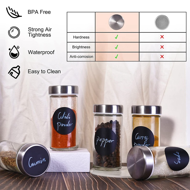 Set 12 Lọ Đựng Gia Vị Bằng Kính Có Nắp Đậy Cao Cấp