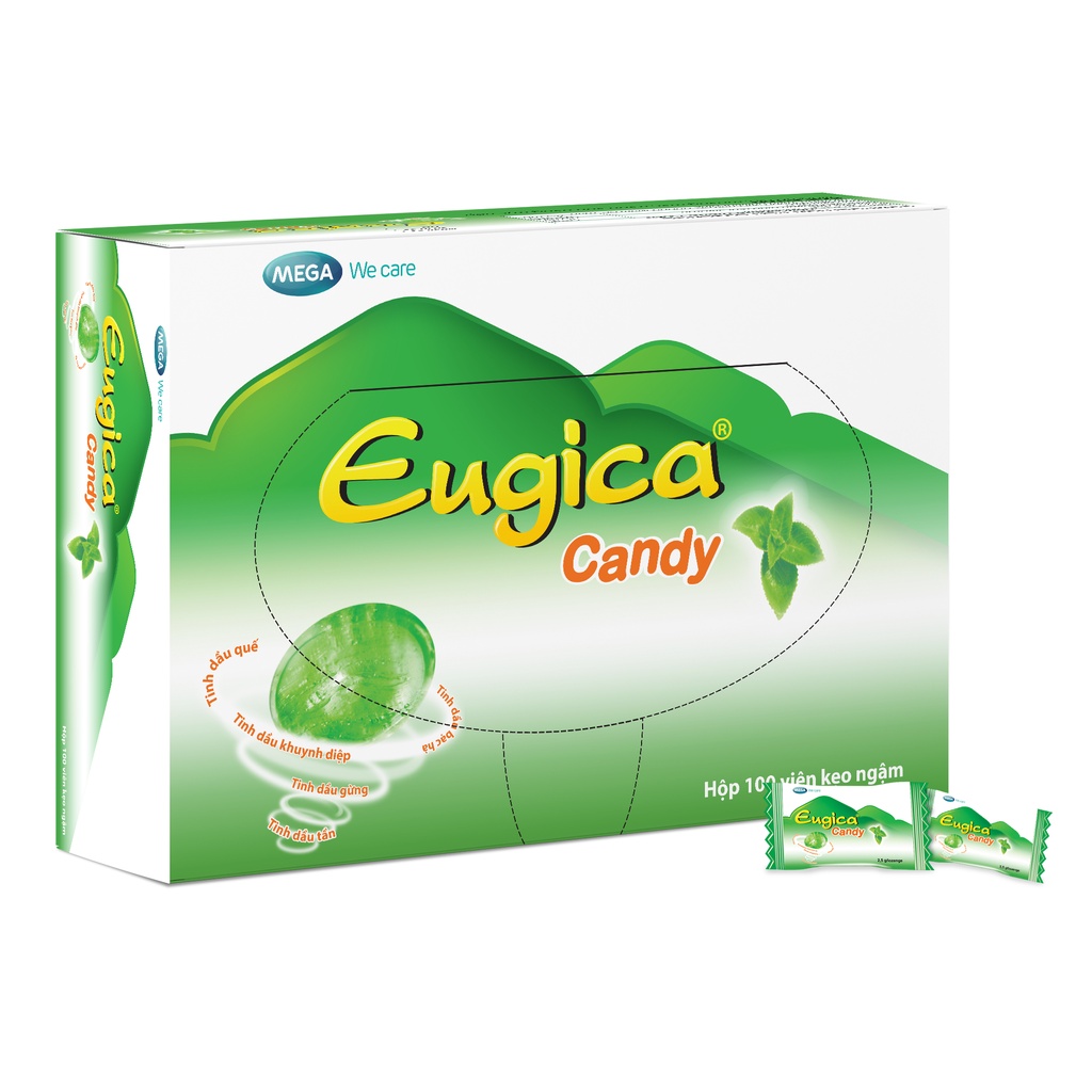 [Đổi mẫu] Kẹo ngậm thảo dược EUGICA CANDY [Hộp 100 viên] - egica