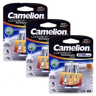 Pin Sạc AA Camelion 2700 mAh Lockbox - combo 6 viên pin sạc Camelion