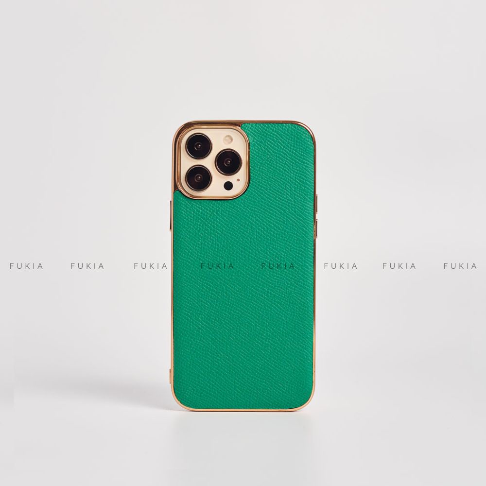 Ốp da thủ công Epsom Viền Gold dành cho IPhone 14/14Plus/14Pro/14Promax/13/13Pro/13Promax/12/12Pro/12Promax ODTC104