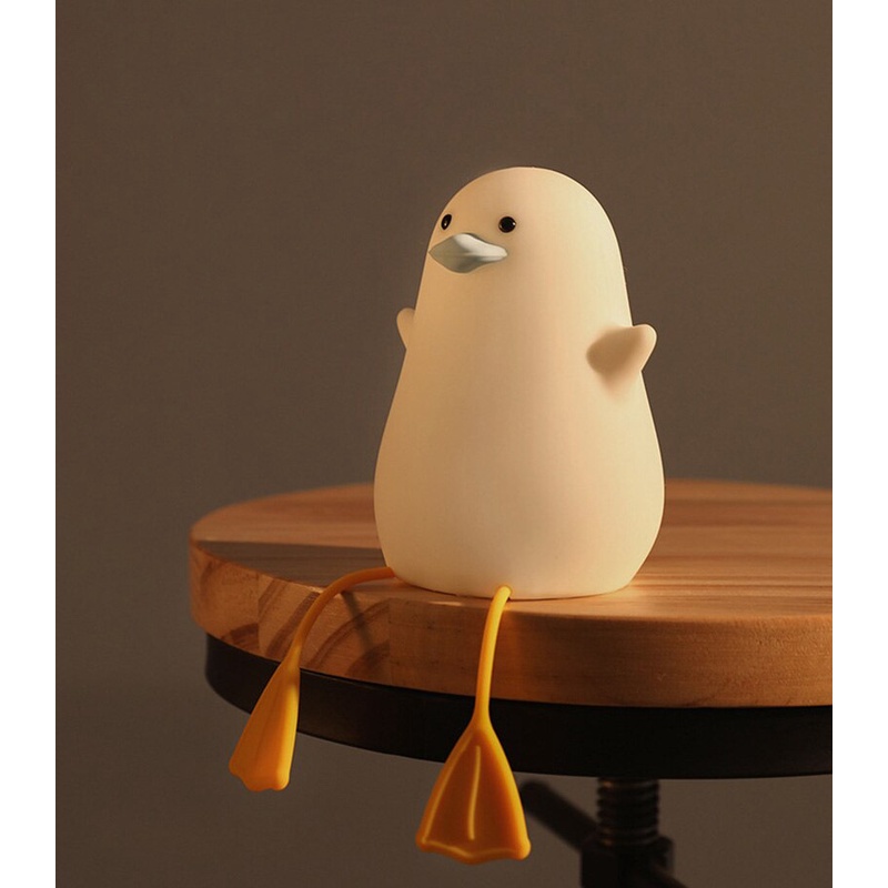 Đèn Ngủ LED Cảm Ứng Hình Chim Cánh Cụt Bằng Silicon Sạc USB Cho Bé