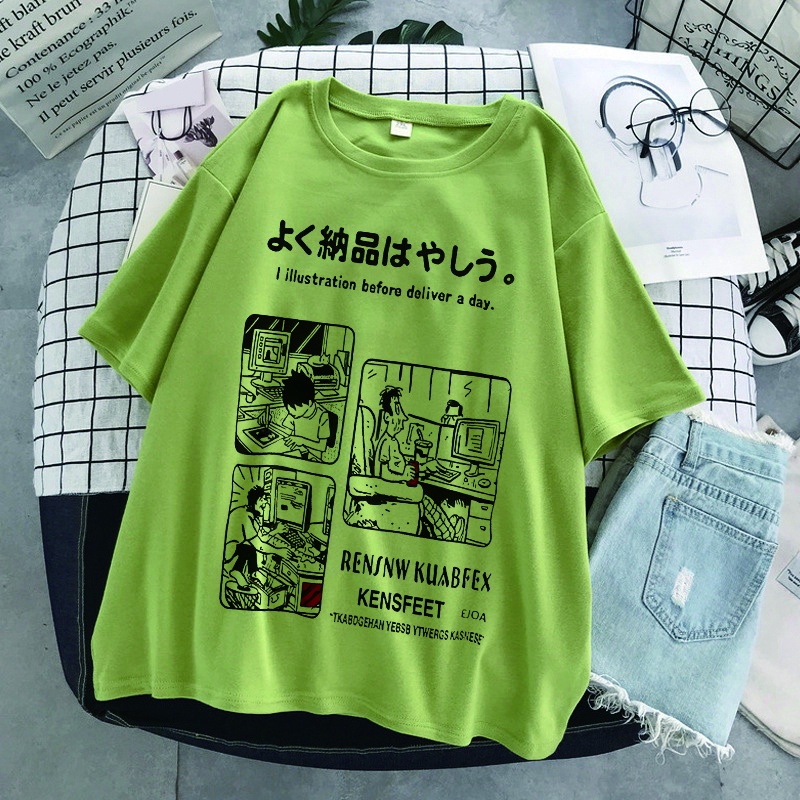 Áo thun nam PEWARN tay ngắn in họa tiết thời trang Nhật Bản