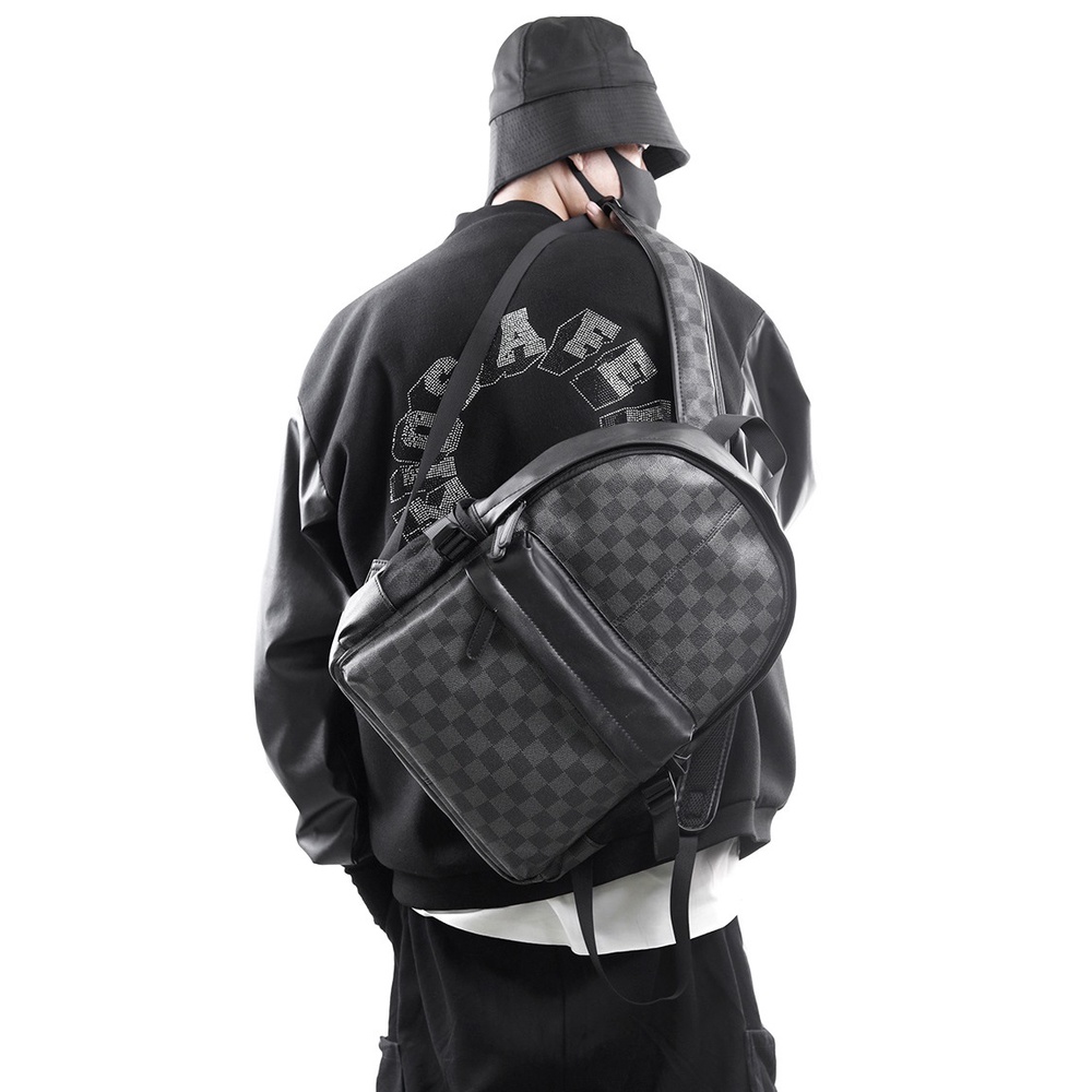 Balo da unisex chống nước phong cách Hàn Quốc bh 6 tháng B301-8Caro