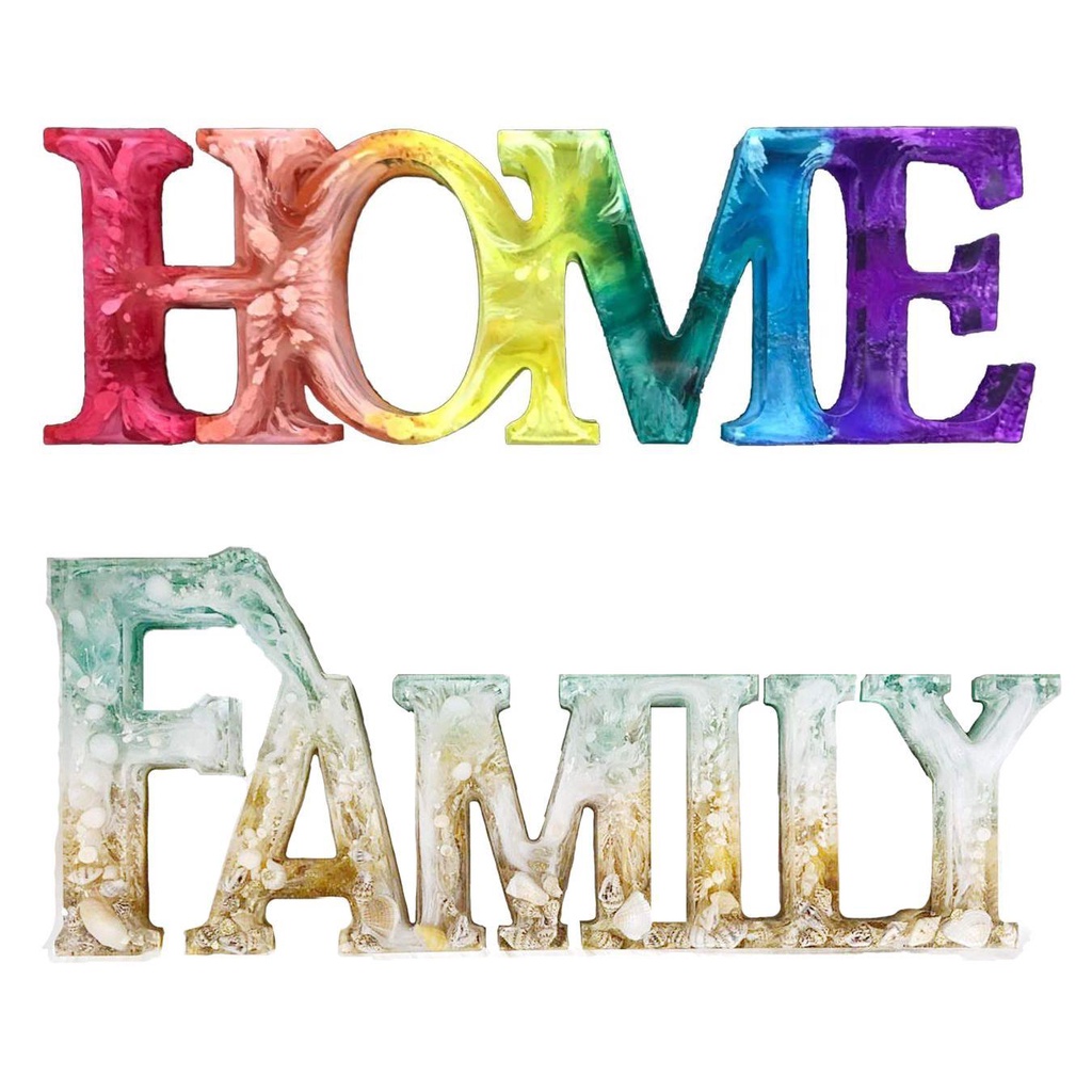 Khuôn Làm Vật Liệu Resin 24 Ô Hình Chữ LOVE / HOME / FAMILY|Keo Dán Chất Lượng Cao Chuyên Dụng