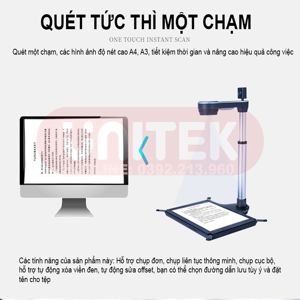 Máy Chiếu Vật Thể Scan Màu Di Động Thông Minh Lấy Nét Tự Động Scan Tài Liệu A3/A4/A5/A6/A7 K1080