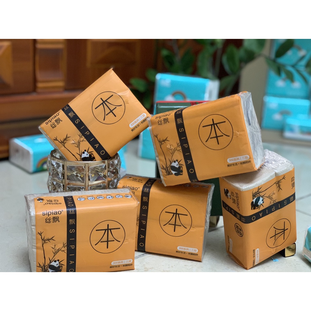 Thùng giấy ăn Sipao 30 gói cao cấp. 1 gói 300 tờ