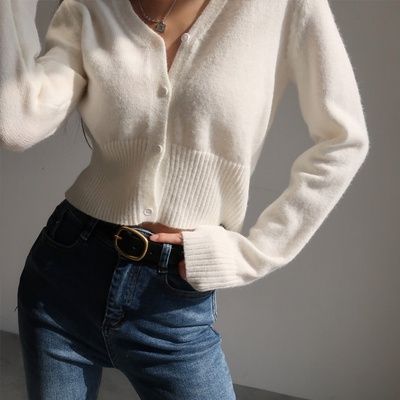Áo Khoác Cardigan Dệt Kim Cổ Chữ V Thời Trang Cho Nữ