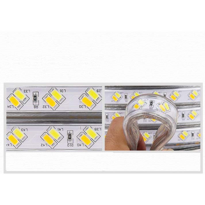 Led dây đôi 5730 siêu sáng 2 hàng bóng chéo hắt trần cao cấp cuộn 100M + 1 đầu nguồn - GIÁ SỈ