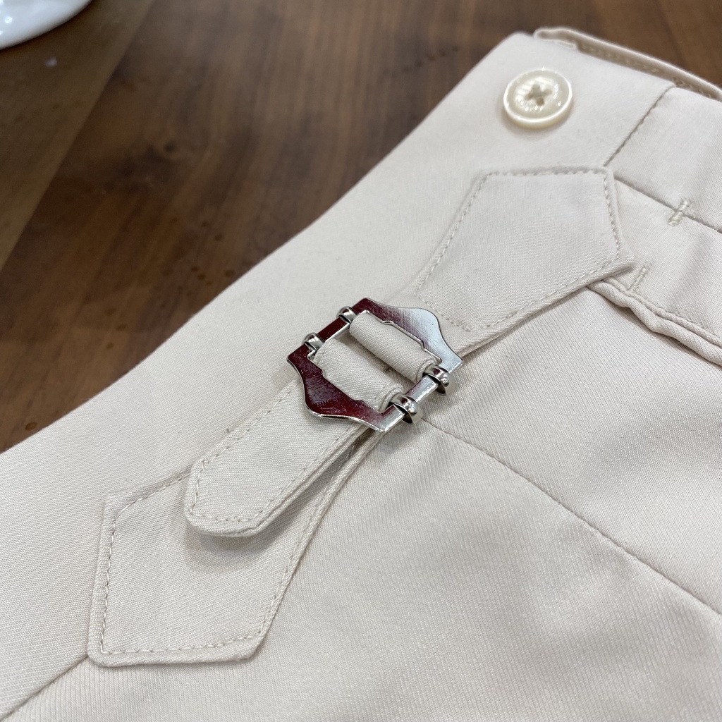 Quần Âu Ghi Cạp Cao Sidetab ống Lơ Vê - GEELE