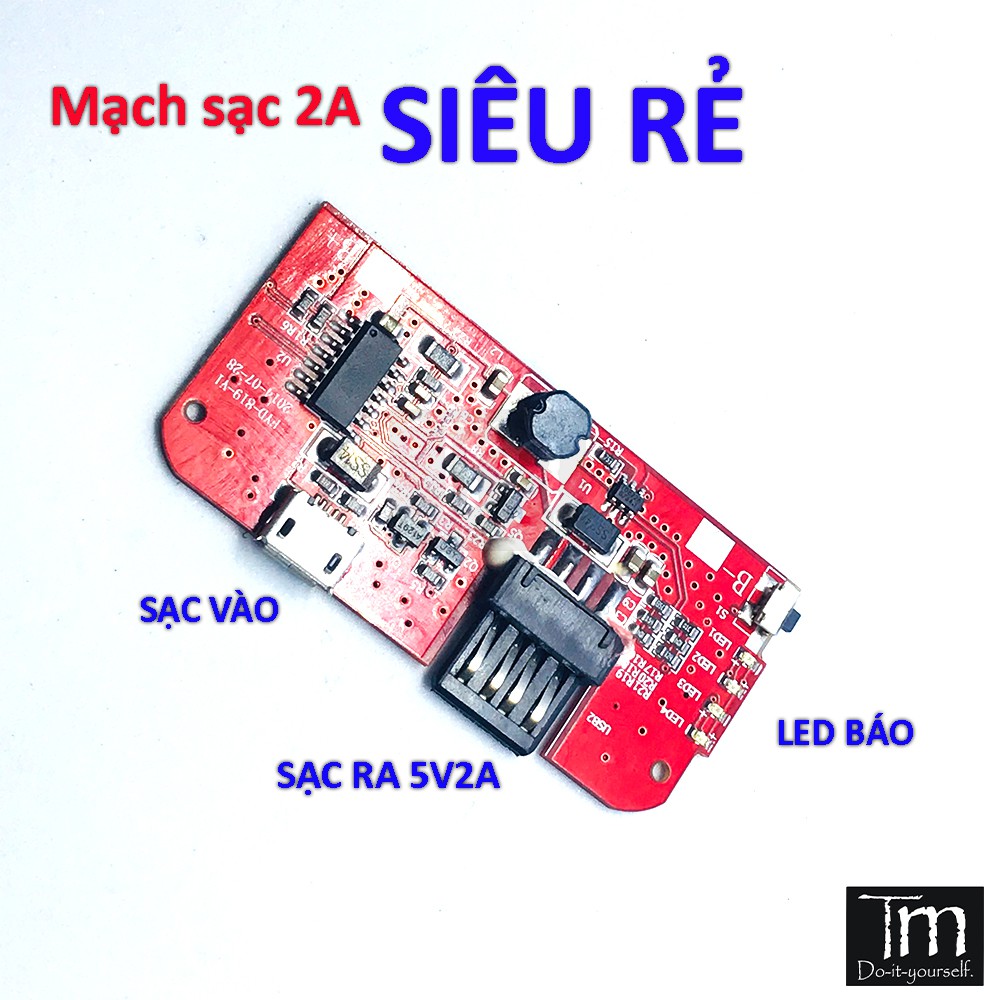 Mạch Sạc Dự Phòng 2A 1 Cổng Siêu Rẻ