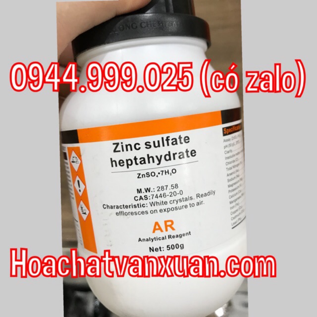 Hoá chất ZnSO4 xylong lọ 500g kẽm sunphat zinc sulfate 7446-20-0