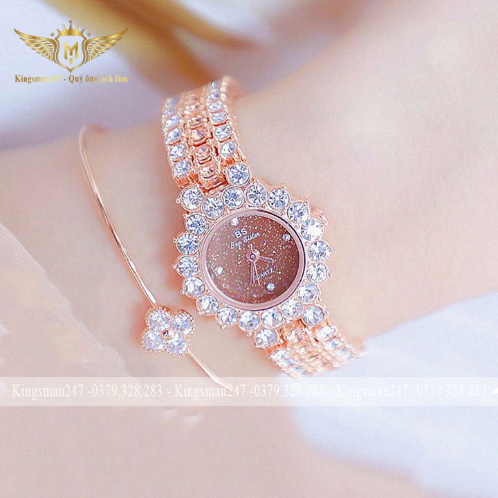Đồng hồ nữ chính hãng Bee Sister đính đá đẹp cao cấp, mặt tròn nhỏ xinh xắn, thời trang hiện đại [Tặng bông tai] | BigBuy360 - bigbuy360.vn