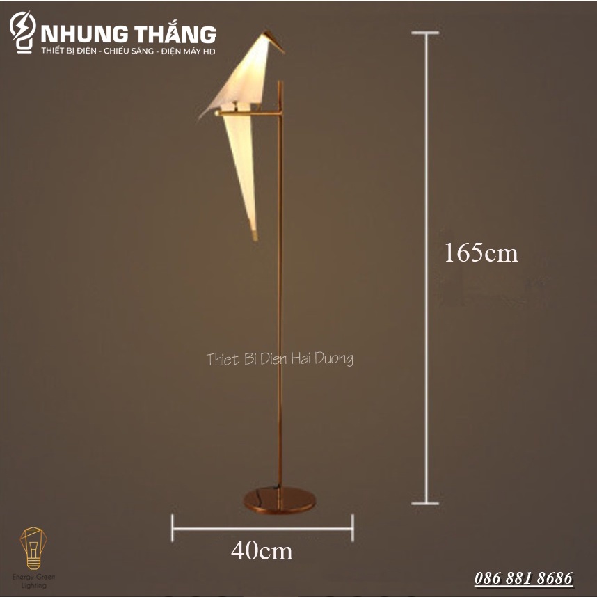 Đèn Cây Đứng Chim Hạc Cao Cấp DB-C1 - Cao 165cm - Kiểu Dáng Sang Trọng - Trang Trí Phòng Khách,Phòng Ngủ,Đọc Sách