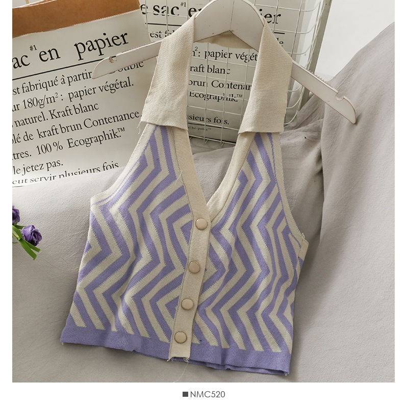 Áo Sát Nách Dệt Kim Hoạ Tiết Kẻ Sọc Phối Nút Thiết Kế Ôm Sát Tôn Dáng | BigBuy360 - bigbuy360.vn