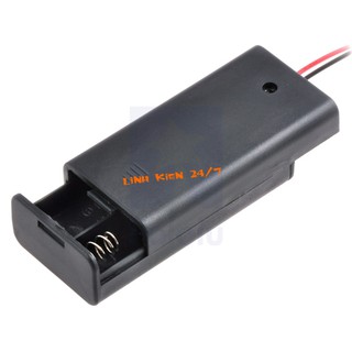 Hộp đế 2 pin aa có nắp và công tắc