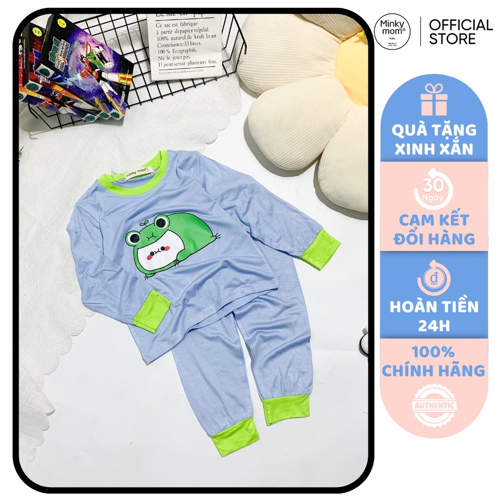 [SALE] Bộ Thun Lạnh Dài Tay Cho Bé Trai, Bé Gái Minky Mom Hoạ Tiết Gấu Trúc Dễ Thương, Đồ Bộ Cho Bé Mặc Nhà MKMTD2218