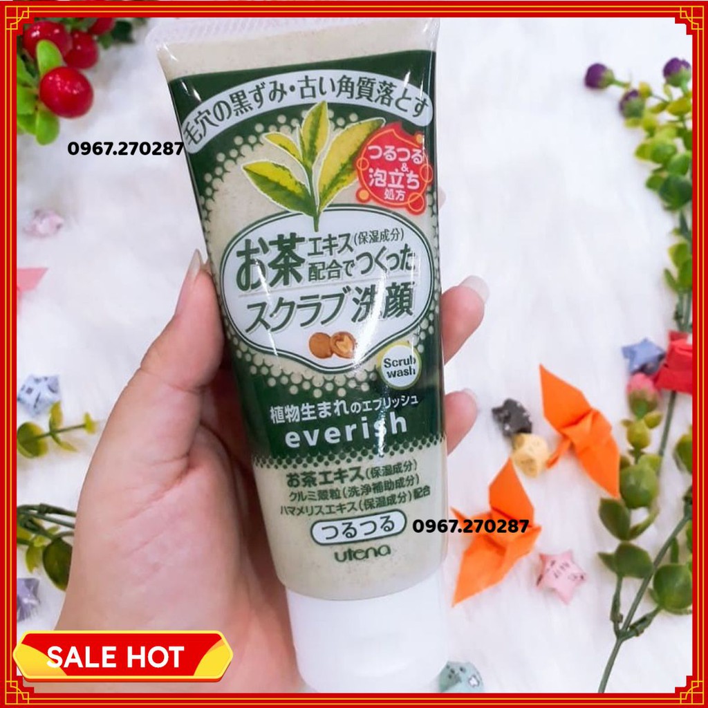 Sữa rửa mặt trà xanh tẩy tế bào chết Utena Everish 130g - Chuyên sỉ