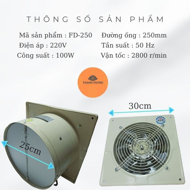 [Độ Bền Cao] Quạt Thông Gió Hút Mùi Nối Ống Thông Khí Phi 150 200 250 300