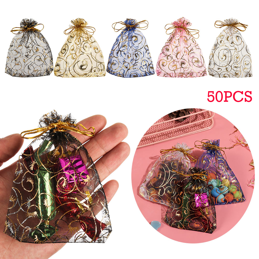 Set 50 Túi Dây Rút Đựng Bánh Quy Xinh Xắn