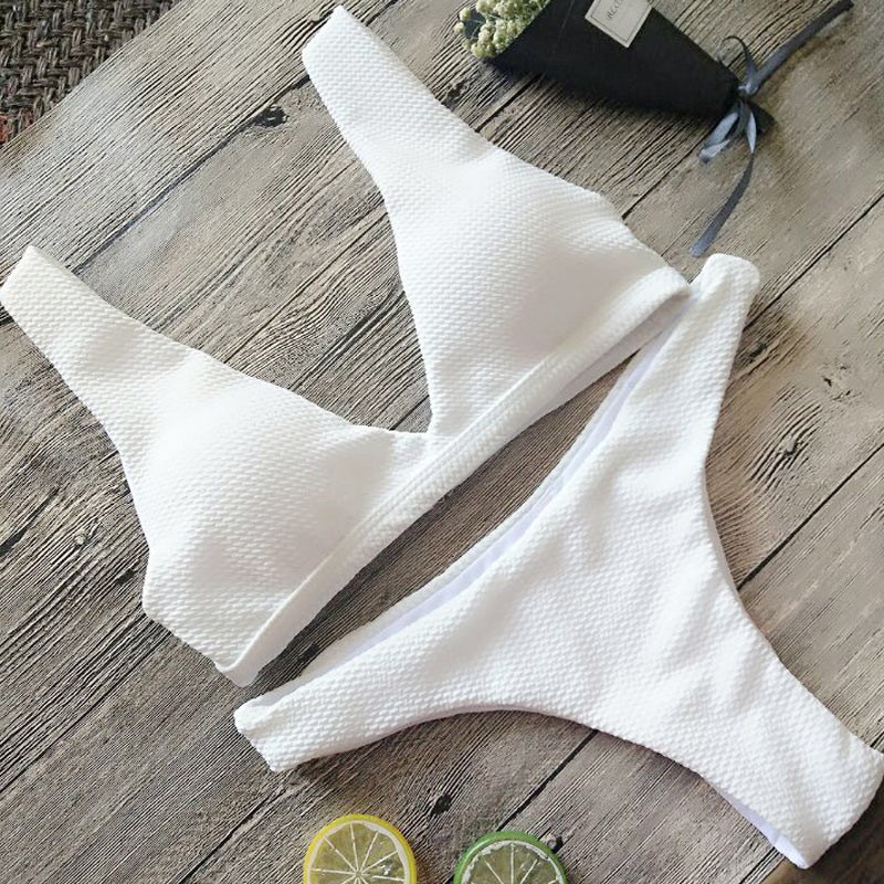 Bikini nữ phối dây màu trơn gợi cảm | BigBuy360 - bigbuy360.vn