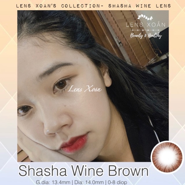 KÍNH ÁP TRÒNG SHASHA WINE BROWN 6 THÁNG CỦA OLENS: Nâu ánh đỏ vang thu hút giãn nhẹ| Lens Xoắn (GIÁ 1 CHIẾC)